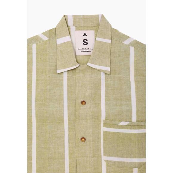 NEW NEW MARKET GOODS lungi box button down top in green - Picture 2 of 2